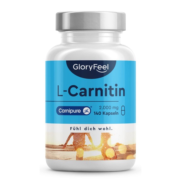 L-Carnitine 2000 – Branded Raw Material Carnipure® by Lonza – 140 Vegan Capsules – 2,000 mg Pure L-Carnitine per Daily Dose – Laboratory Tested, High Dose and Made in Germany