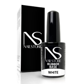 Nail Store - Rubber Milky White Base for Thin and Weak Nails, Strengthens Natural Nails, Base Gel Adhesion for Semi-Permanent Nail Polish, Strong Self Levelling Adhesion