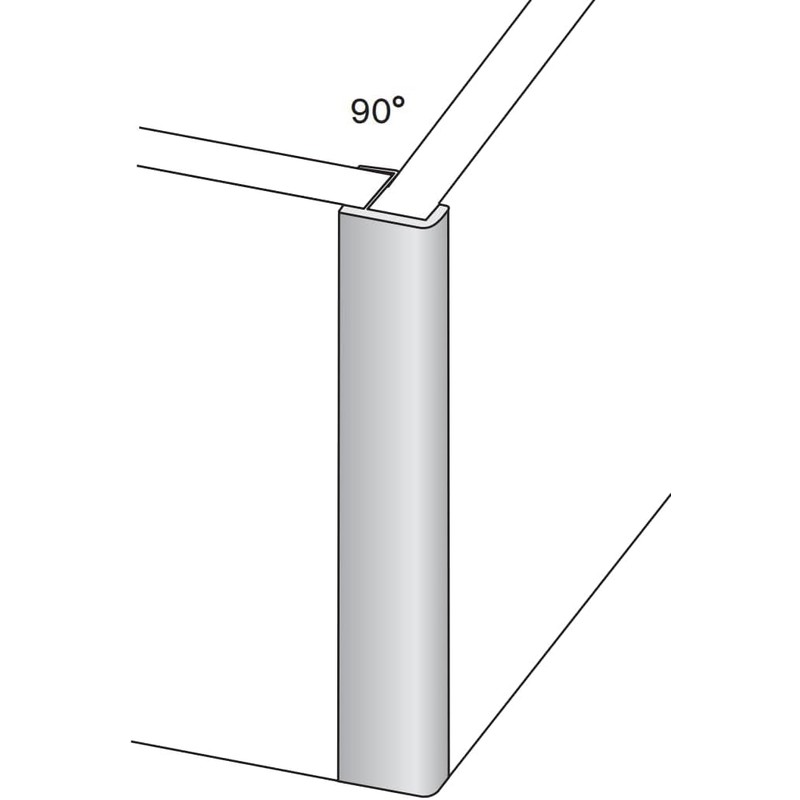 1 Piece Socket Corner Connector Angle 90° Stainless Steel Look