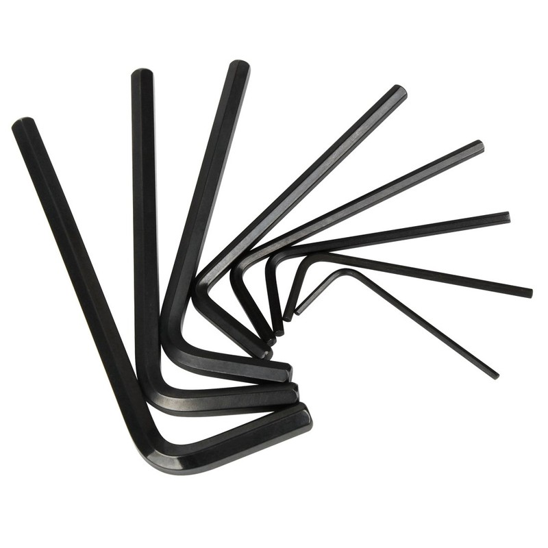 Larcele Hex Key with Flat Head Black Eight Sets for