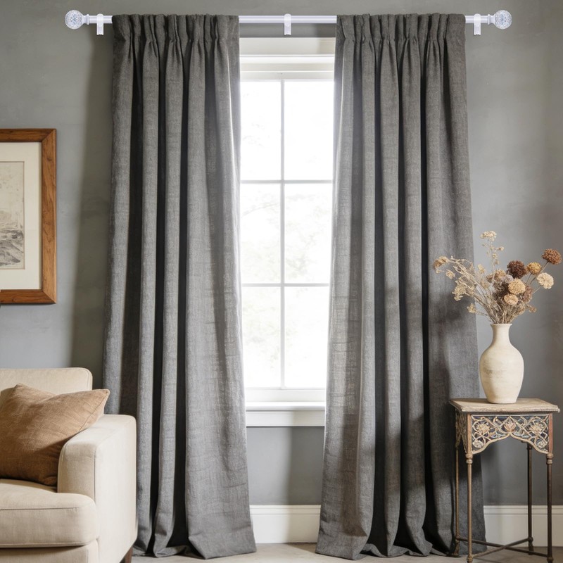 2 Pack White Curtain Rods for Windows 18 to 45