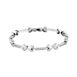 TOPGRILLZ Anklets for Women - 2 mm Heart Bows Design 14K Gold Plated 5A Cubic Zirconia Ankle Bracelets with Fold Over Clasp - Summer Beach Jewelry, 8 IN / 9 IN / 10 IN (Silvery- 8 inches)