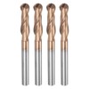 sourcing map 4 Pcs Ball Nose End Mill 2 Flute