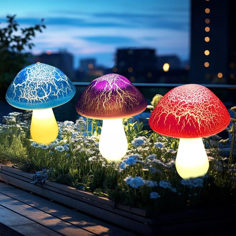 Garden Lights Outdoor Solar LED Garden Lights Decor Mushroom Lights