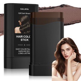 Hair Color Stick Instant Hair Dye Pen Disposable Portable Hair Mascara Cover Gray Hair Touch Up Stick,Hair Dye Comb Hair Color Pen for Roots Hairline Shading Pen Safe for Women Men (Dark Brown)
