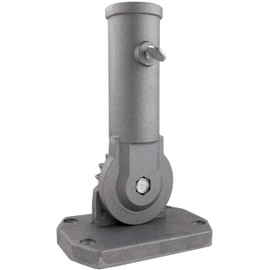 Green Grove Products Adjustable Flag Pole Bracket Heavy Duty Aluminum All Weather Flag Display Holder (Gray)