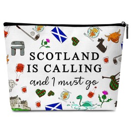 Scotland Gifts Travel Large Capacity Makeup Bag, Cosmetic Bag Organizer with Zipper, Cute Makeup Pouch Birthday Gift for Women and Girls - B16