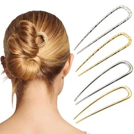 Horquillas de Metal Francesas, Horquillas de Metal Francesa para Todo Tipo de Cabello, Palitos para Moños para Mujer Horquillas en Forma de U, Regalos