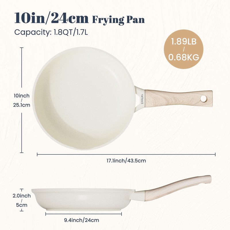 EvoFar Granite Frying Pan, 10 Inch Non Stick Frying Pans,