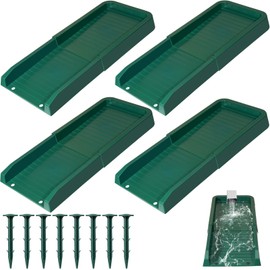 Aobiono Downspout Splash Block, Gutter Downspout Extensions Diverter, 24" Gutter Extension Splash Guard for Rain Water Drainage with Ground Stakes (4 Pcs Green)