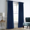 Dreaming Casa Royal Blue Velvet Room Darkening Curtains for Living Room Thermal Insulated Rod Pocket Back Tab Window Curtain for Bedroom 2 Panels 52" W x 84" L