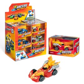 T-RACERS Mix 'N Race - Collection of 12 Collectible Cars Each Car Can Be Divided into Two Parts with Interchangeable Parts and Wheels Collection 1/2