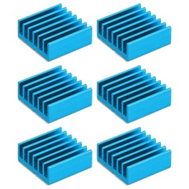 PATIKIL Heatsink 14x14x6mm, 6 Pcs Aluminum Cooler Radiator Heat Sink with Thermal Blue Sticker for Raspberry Pi Chip CPU Power Transistor FET IC Power Amplifier, Sky Blue