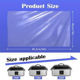 Electric Roaster Liners 34 x 18 Inch Roaster Liners Disposable Fits 16, 18, 22 Quarts Roaster Roaster Pan Liners Roasting Liners for Electric Roaster for Immediate Cleanup (20 Counts)