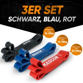 Martial resistance bands for optimal training. Tear-resistant and durable training bands in 5 strengths with pouch. Resistance bands for all muscle groups + training guide (English language not guaranteed). Fitness band loop.