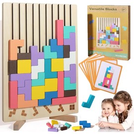 Wooden Stacking Puzzle Toy Tetris, 3D Wooden Tetris Puzzle Montessori Toy Art, Giant Tetris Board Game, Wood Stacking Blocks Stress Toys for Family Easter Activity, Home Decor (1Pcs)