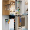 Pull Out Broom Holder With Adjustable Double Row Sliding Hook,