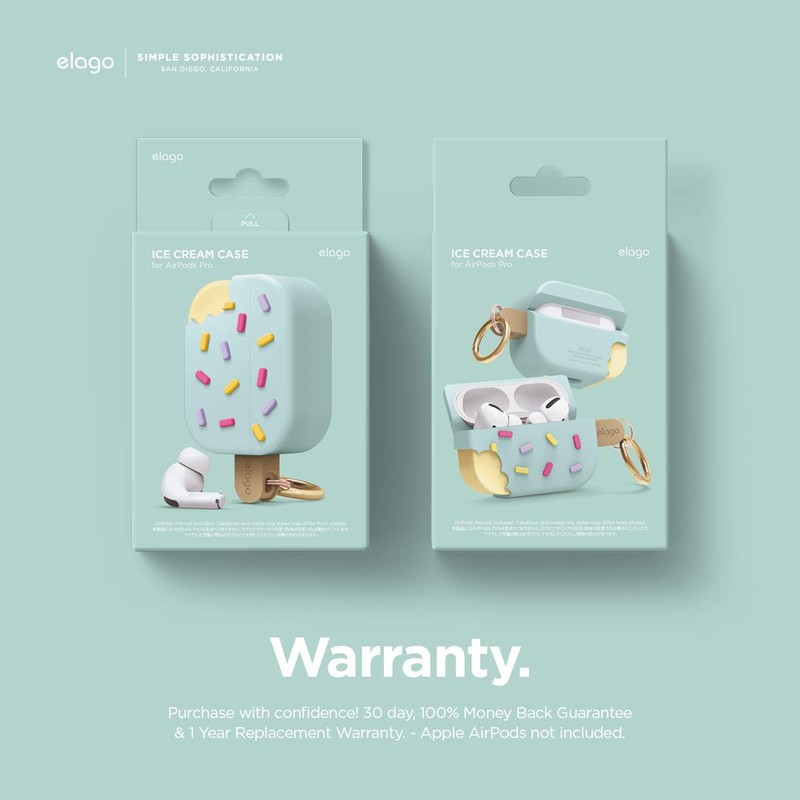 elago Ice Cream Case with Keychain, Compatible with AirPods Pro