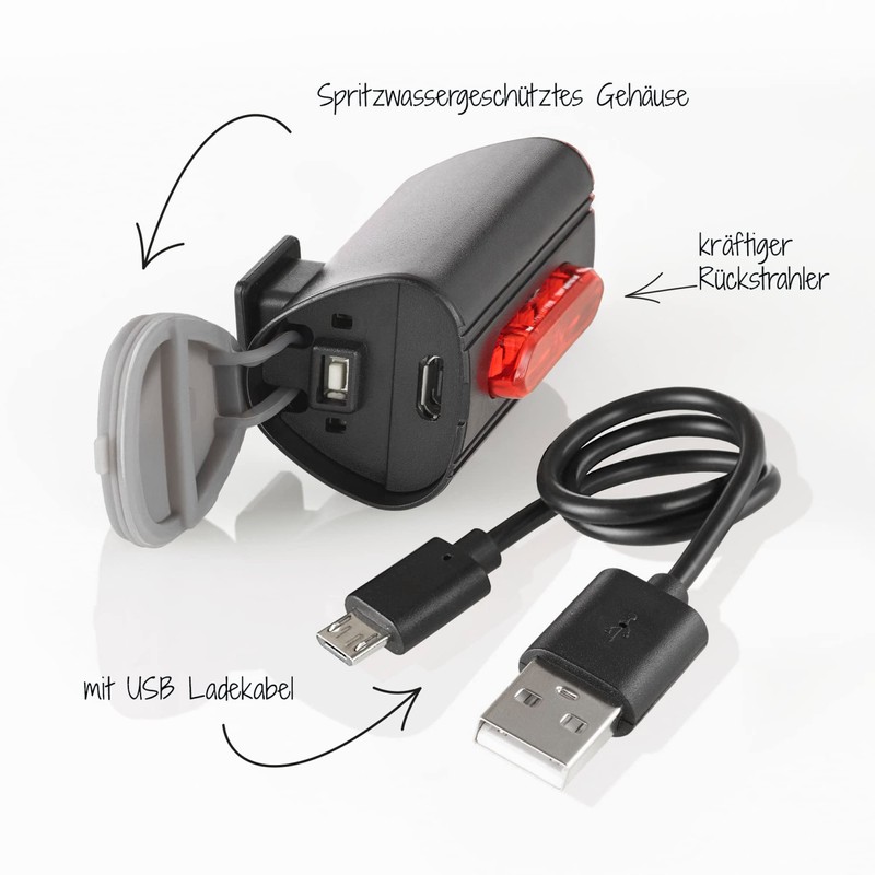 Fischer Twin Rear Light For Bicycle with Innovative 360° Ground