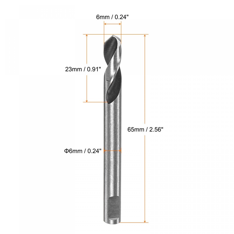sourcing map 10pcs High-speed Steel Drill Bits 6mmx65mm for Hole