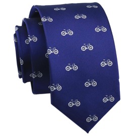 Corbatas para hombre, diseño de animales, bordadas, informales, hechas a mano, para uso diario, Bicicletas azules, Talla única