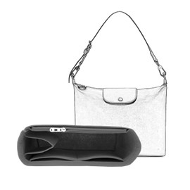 D.DUO Handbag Purse Insert Organizer, Felt Purse Organizer With Zipper Pocks, Suitable for Crossbody Bags, Shoulder Bags, Handbags Bag Organizer (Grey)