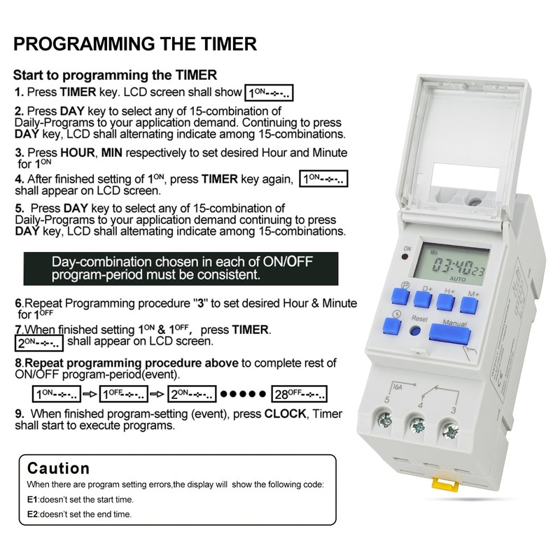 Baomain THC15A AC 220V - 240V Digital LCD Power Programmable