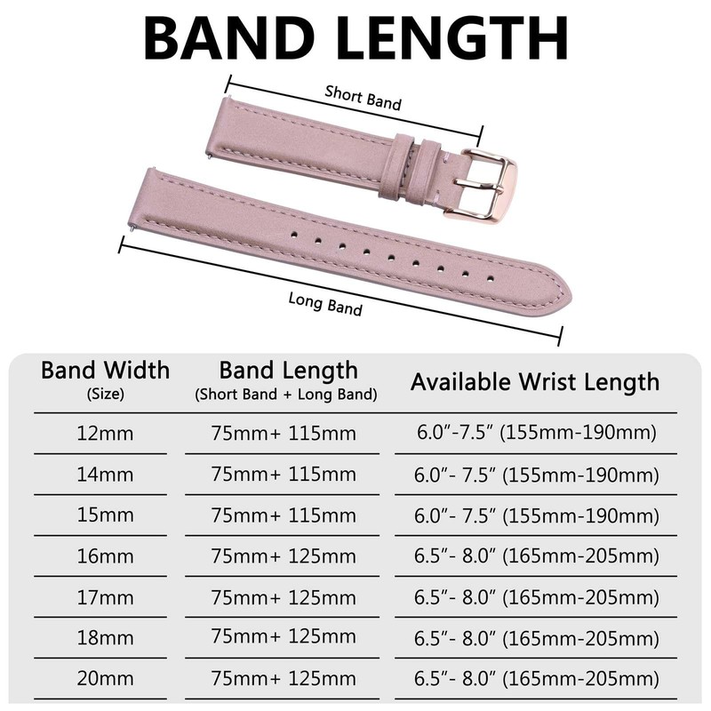 BISONSTRAP Elegant Leather Watch Straps, Quick Release, Watch Bands for