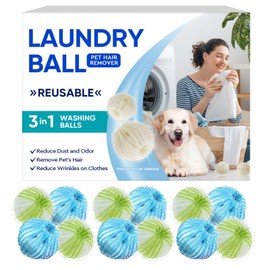 Pet Hair Remover for Laundry, 12 Count Effective Cat & Dog Fur Remover for Laundry, Reusable Lint Remover for Clothes & Bedding