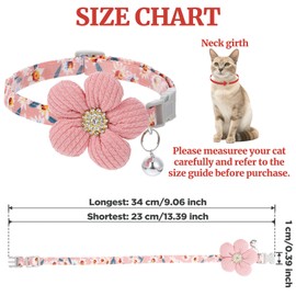 Tyqour Cat Collar with Bell Cat Collar Kitten Adjustable Cute Cat Collar with Bell Cute Kitten Collars for Small Puppies