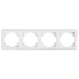 McPower 4-Way Frame | CUP | Cover Frame Polished White for Sockets, Switches, Installation Vertical/Horizontal, Modern Design