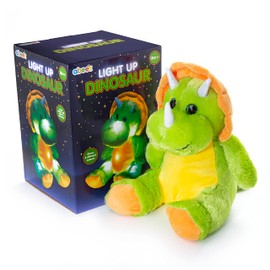 abeec Light Up Dinosaur - Dinosaur Night Light for Kids - Dinosaur Teddy Bear with Body that Glows 6 Colours - LED Light Up Teddy for Kids Aged 18 Months+