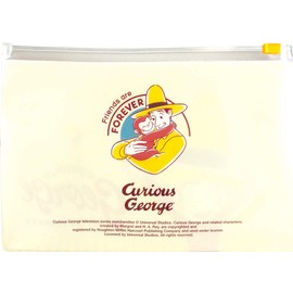 Tees Factory 2 Pocket Clear Pouch Curious George Yellow Hat 0.6 x 7.5 x 4.1 inches (1.5 x 19 x 10.5 cm)