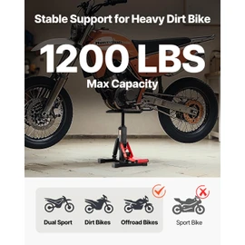 VEVOR Dirt Bike Lift Stand, Motorcycle Jack Lift Stand 1200lbs Capacity and Hydraulic Lift Operation, Hoist Table Adjustable Height 9.8"-18.3" for Dirtbike Repair, Maintenance, Dirt Bike Accessories