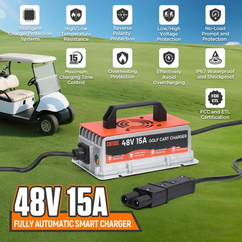 CMTOOL 48 Volt Golf Cart Battery Charger for Yamaha G19-G22,