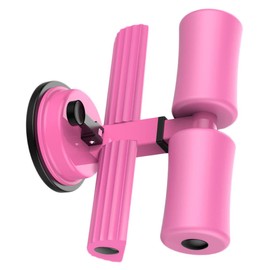 iplusmile 1PC Suction Cup Abdominal Trainer Exercise Bar for Home Fitness Durable Sit Up Assist Device Pink Double Bar for Waist and Belly Workouts