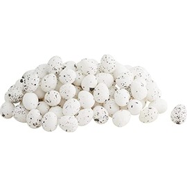 VBS Decorative Eggs Speckled 1.8 cm Pack of 100 White Polystyrene Easter Decoration Egg Easter Egg