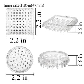 Coloch 24 Pack Carpet Protectors Spiked Caster Cups, Plastic Furniture Caster Cups Clear Round and Square Spiked Furniture Cups for Chair, Table, Sofa, Bed, Furniture