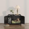 CHEFJOY Litter Box Enclosure, Wooden Litter Box Furniture w/Double Doors