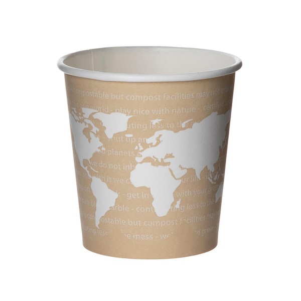 Eco-Products World Art Disposable Hot Coffee Cup, Eco-Friendly Compostable PLA Lined Take Out Paper Cup, 4 fl oz, Case of 1000