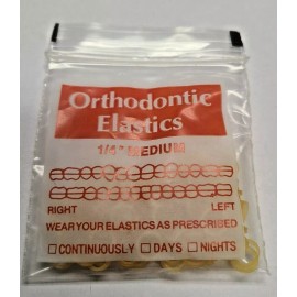 THOMPSON 8 x 100 THOMPSON Dental / Hair Rubber Bands Orthodontic Elastics Braces 1/4 MED