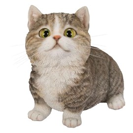 ウービア 見上げるマンチカンブラウン 16×11×14㎝ 人形 フィギュア 置き物 アニマル 動物 ガーデン 装飾 リアル かわいい ネコ H24087-A-4