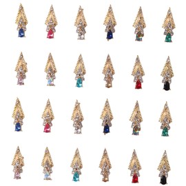 Mikinona 24pcs Nail Art Jewelry Diamond Rhinestone Charms Easy Apply Charms for Nails DIY Decorative Gems