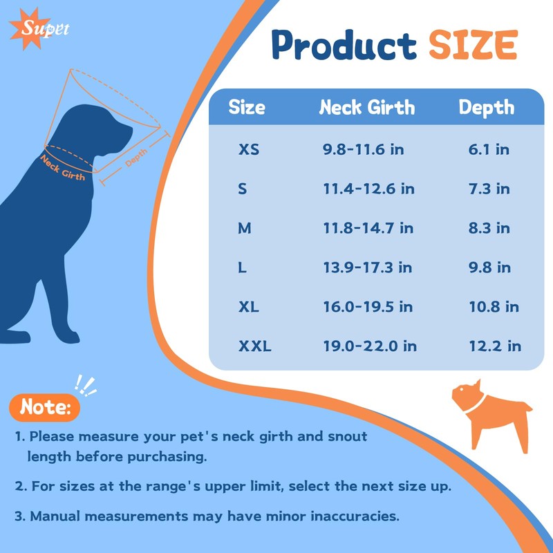 Supet Soft Dog Cone Collar for Small Dogs, Comfortable Mesh