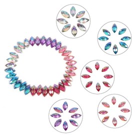 500 Pieces Acrylic Crystals, Glitter Stones for Crafts, Rhinestones for Sewing, Horse Eye Shape, Shiny Oval Fancy Sewing Beads, 7 × 15 mm for Jewellery, Wedding, Dress, Phone (White)