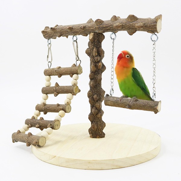Honicemar Bird Play Stand - Wooden Parrot Stand Bird Playground