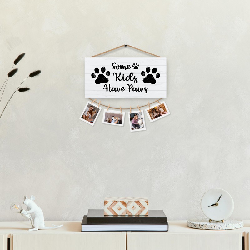 iEFEY Dog Mom Gifts Wooden Hanging Picture Frame, Dogs Parents