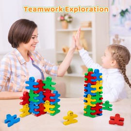 INSTOY Toys for 2 3 4 Year Old Boys Gifts, Wooden Stacking Toys for Kids Boys Toys Age 3 4 5 Building Blocks, Montessori Educational Toys for 2+ 3 4 5 Year Olds Girls Gifts for 3 4 5 Year Old Boys