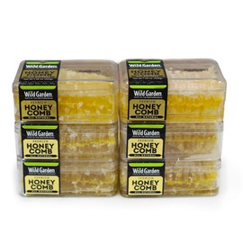 Wild Garden 100% Pure Raw Gourmet Honeycomb, 100% All-Natural, No Additives, No Preservatives, Fresh From The Farm! 7.05 oz Pack of 6