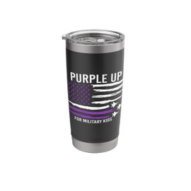 Purple Up For Military Kids Flag Military Child Month Stainless Steel Insulated Tumbler